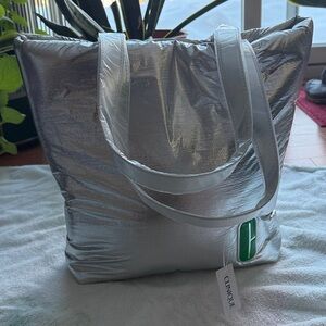 Clinique Shimmering Silver Tote